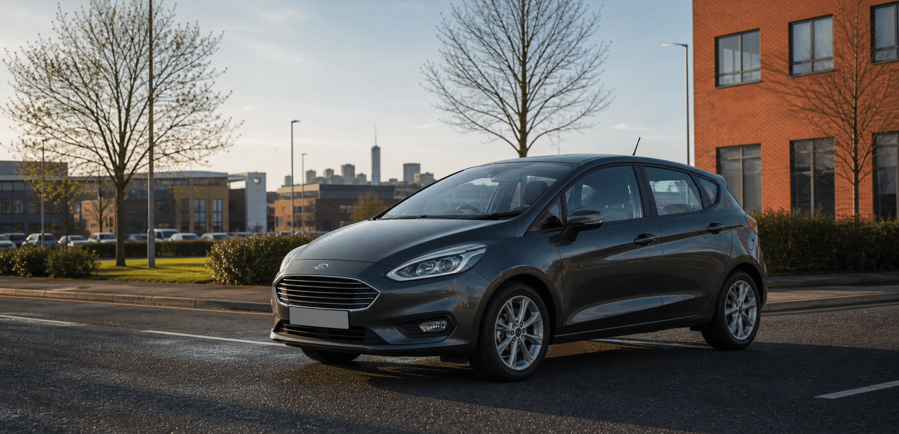 Compact hire car ready for practical travel around Prestwich